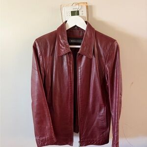 Whet Blu Women's Burgundy Leather Jacket